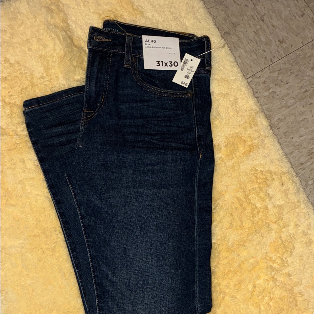 Aeropostale Men's Dark Blue Slim Jeans